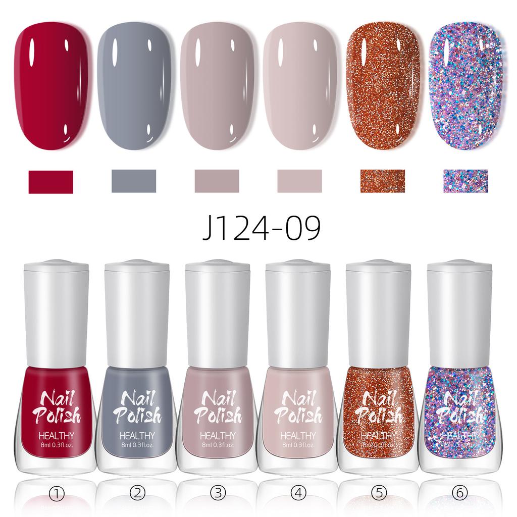 Water-based Nail Polish Set, No Baking, Quick Drying, Environmentally Friendly, Odorless, White Fine Flash Nail Polish Glue