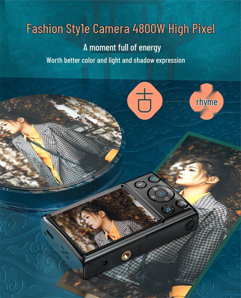 64MP Portable Student Music Vlog Mirrorless Camera for Travel
