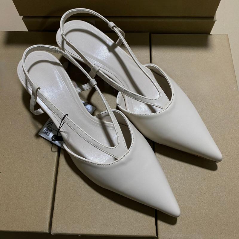 V-shaped Thin Strap Pointed Low Heels Women Sandals Luxury Back Strap Dress Office Lady Footwear  Summer Designer Shoes