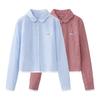 In Stock: Spring 2026 Women's Patchwork Striped Long Sleeve Shirt - Sweet, Cool, and Fashionable Style