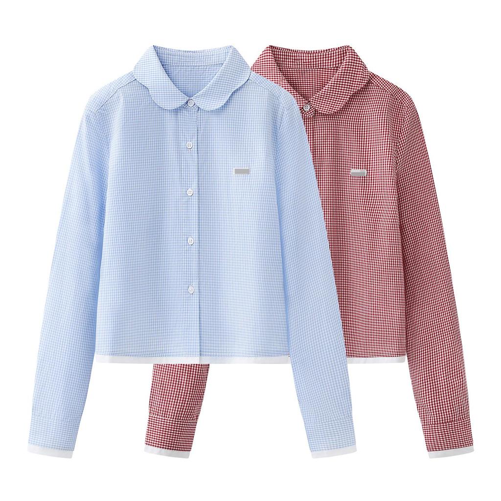 In Stock: Spring 2026 Women's Patchwork Striped Long Sleeve Shirt - Sweet, Cool, and Fashionable Style