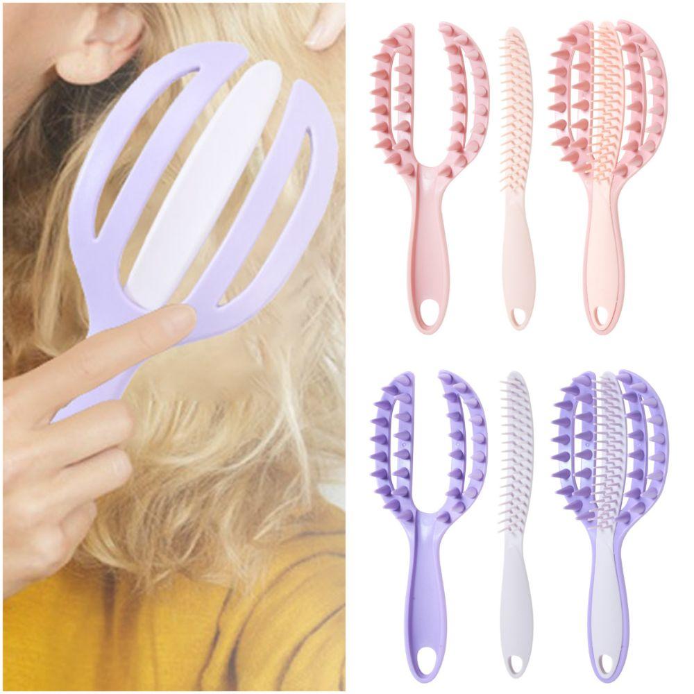 Plastic Massage Comb 2 in  1 Openwork Comb High Quality Hair Straightening Comb  Wash Hair