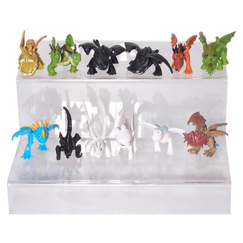 12 PZ/Set Treno Drago Mondo Nascosto Toothless Furia Mini Carino Personaggio Anime PVC Azione Collezionabile Figura Modello