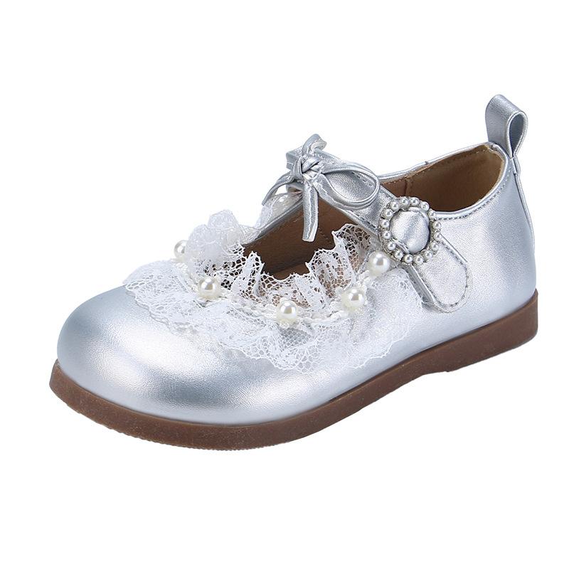 

Маленькие кожаные туфли для девочек 2025 весна и осень детские туфли принцессы мягкая подошва нескользящие одинарные туфли Мэри Джейн кружево для детей среднего и младшего возраста 29 (about 17.8 cm inner length) серебряный