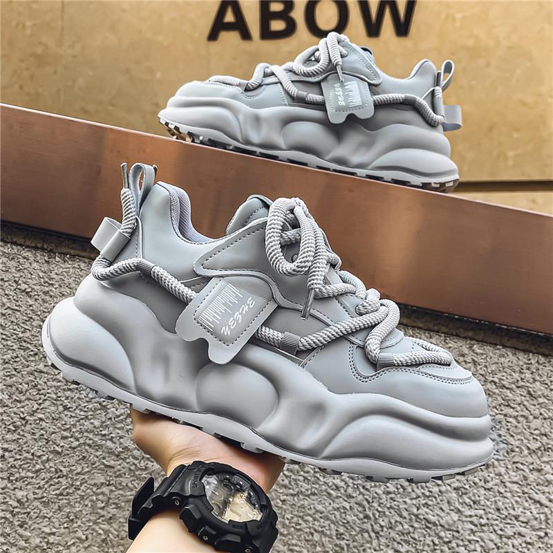 New Exquisite Men's Sneakers Fashion Trend Versatile Casual Board Shoes Thick Soled Height Increasing Breathable Running Shoes