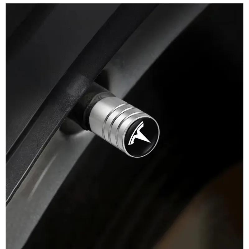 Adesivo per Auto 2025 Caldo 4 Pezzi Lega Tappo Valvola Auto Valvole Ruota Copripolvere Accessori Pneumatici Per Tesla Model 3 S X Model Y Cybertruck