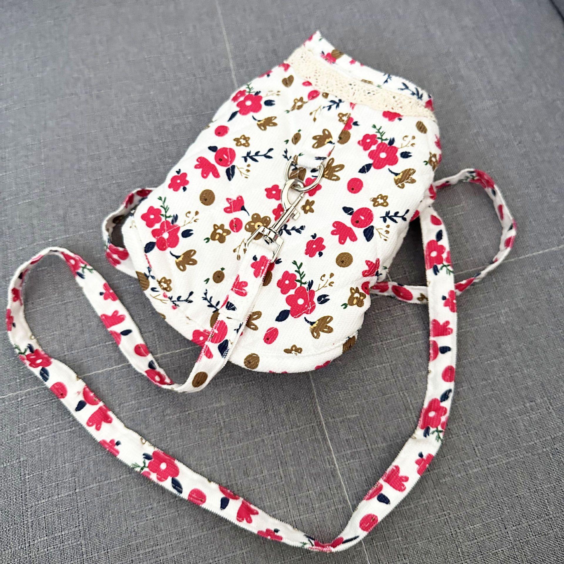 

Одежда для собак осенне-зимние модели можно натягивать цветочный узор плюшевый мишка маленькие и средние собаки выходят гулять, чтобы согреться, принт XL chest 50 back 40 about 10-6.5 kg