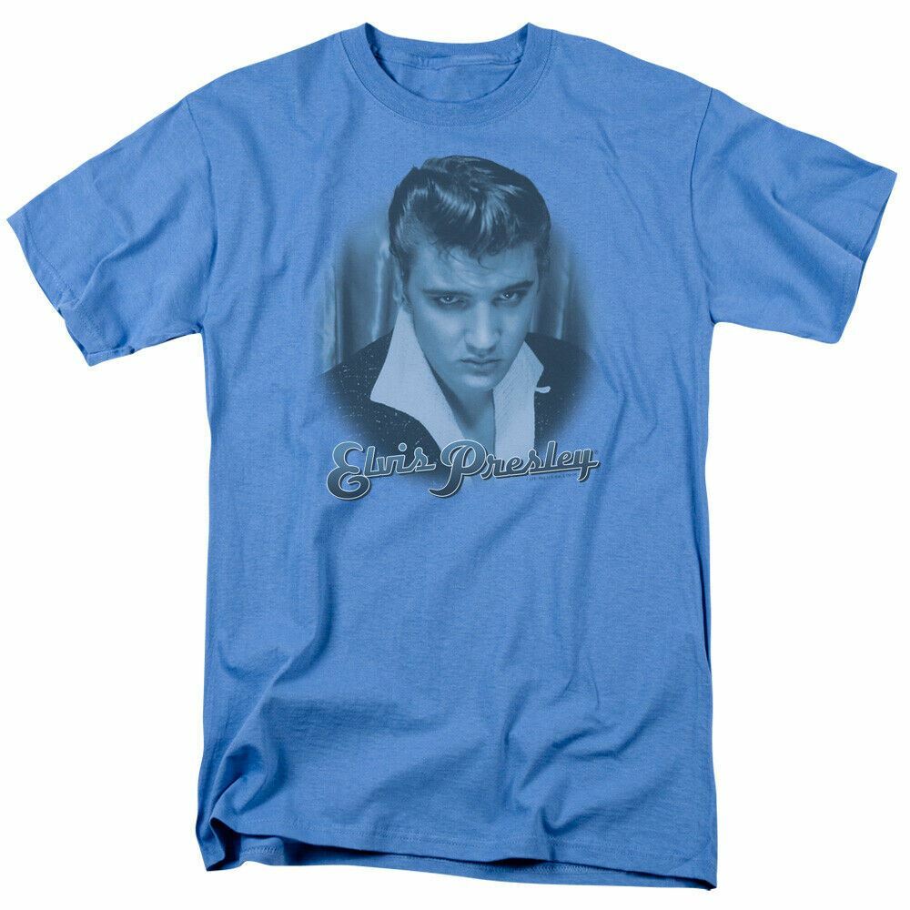 Elvis Presley Blue Suede Fade T-shirt Mens Licensed The King Tee Carolina Blue S