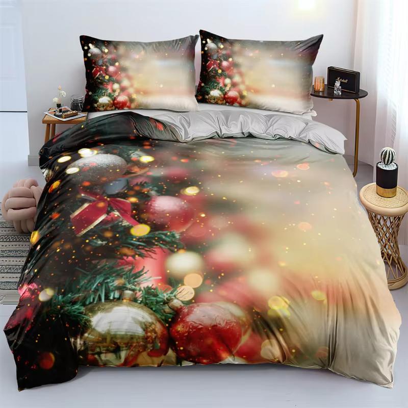 Comforter Merry Christmas Bedding Set Full Twin King Queen Comforter Microfiber Christmas For Boys Teens Bedroom Decor