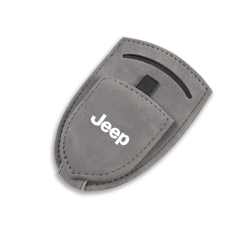 Car Sun Visor Glasses Box Sunglasses Clip Card Ticket Holder For Jeep Grand Cherokee Wrangler JK Gladiator Compass Renegade Patr AJR1