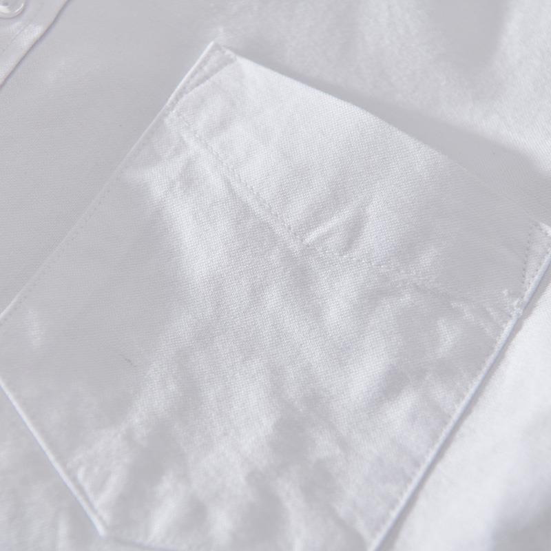 Spring and Autumn Simple Style Mens Long Sleeved Shirts Pure Cotton Casual Shirt Lapel Collar Oxfords Solid Color Shirt Versatile Slim Fit Shirt