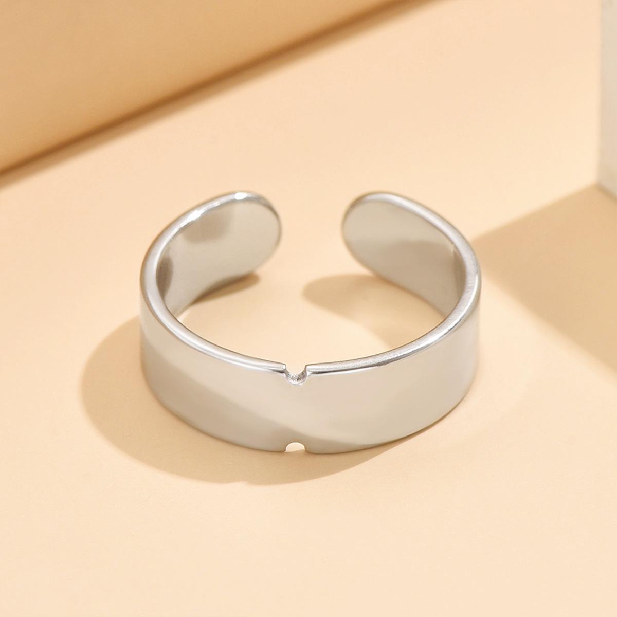 Personalized Cross Stainless Steel Geometric Open Ring for Women