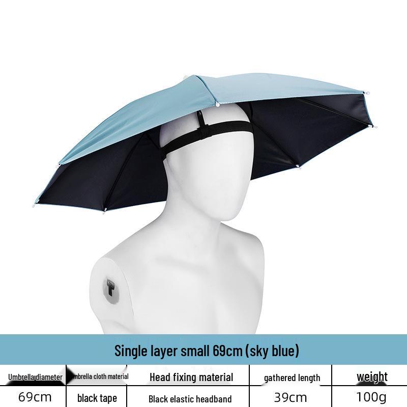 Large Rainbow Sun Hat Umbrella for Street Stalls and Fishing