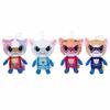Soft Masked Hero Kitten Stuffed Animal Set, 4 Color Uniform Cat Plush Figures, Bedroom Display Toy Gift for Children