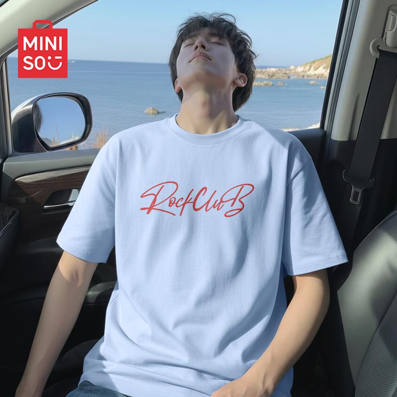 MINISO Men s Pure Cotton Breathable Short Sleeve T-Shirt 3XL