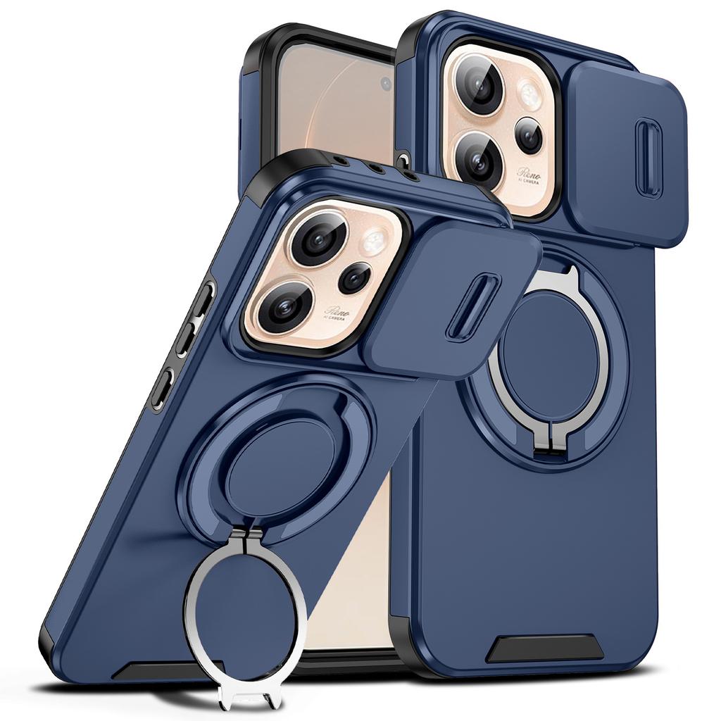 Suitable for OPPO Reno16Pro international version phone case, 360-degree rotating ring stand, A6X magnetic suction, a5 sliding window 15F
