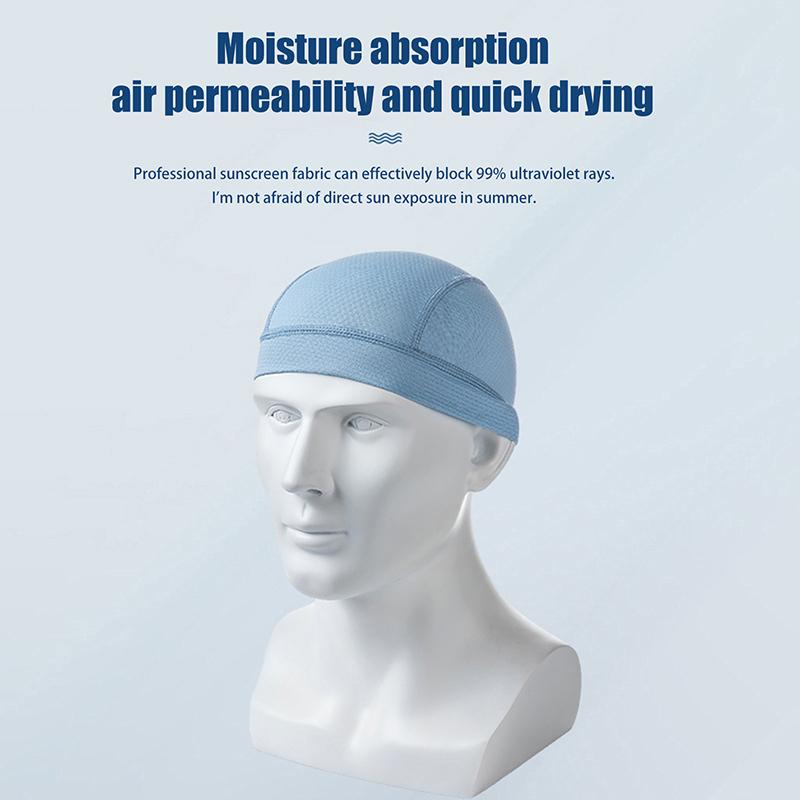 Unisex Cycling Cap Quick Dry Breathable Mesh Moisture Wicking Under Helmet Beanie Inner Lined Dome Summer Simple Sport Cap