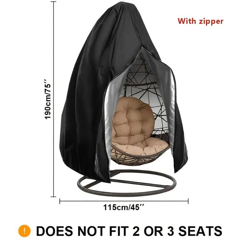 Waterproof Eggshell Hanging Chair Dust Cover - Zipper Style, Outdoor 210 Oxford Cloth