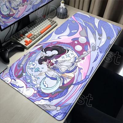Kawaii Genshin Impact Columbina Mauspads Gaming Verriegelungskante Große Computerspiel Große Gummi Rutschfeste Mauspads Laptop Schreibtischmatte