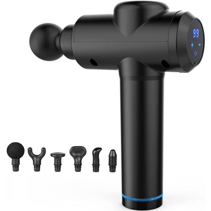 APPAREIL DE MASSAGE Pistolet Massage Musculaire Massage Gun Portable 30 Vitesses Réglables 6 Têtes de Massage Ultra Silencieux App