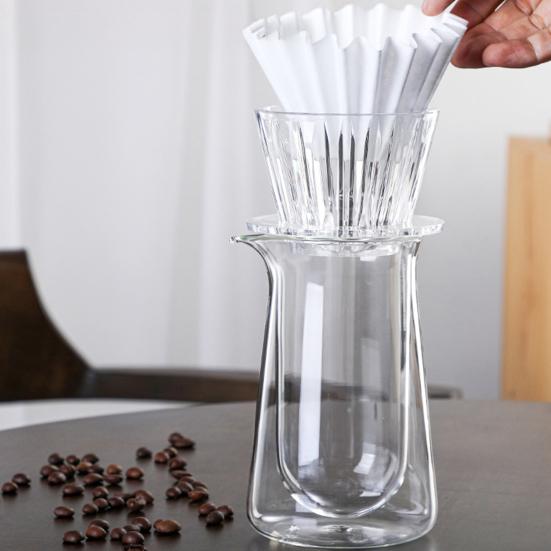 Kaffefilterkopp Imitation Kristall Ögon Design Plast 1-2 Kopp Kapacitet Platt Botten Stabil Placering Handbryggare Kaffedroppare