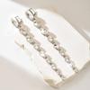 Glass Fringed Earrings Exaggerated Light Luxury Rhinestone Long Stud Earrings High Sense Elegant Banquet Earrings Women