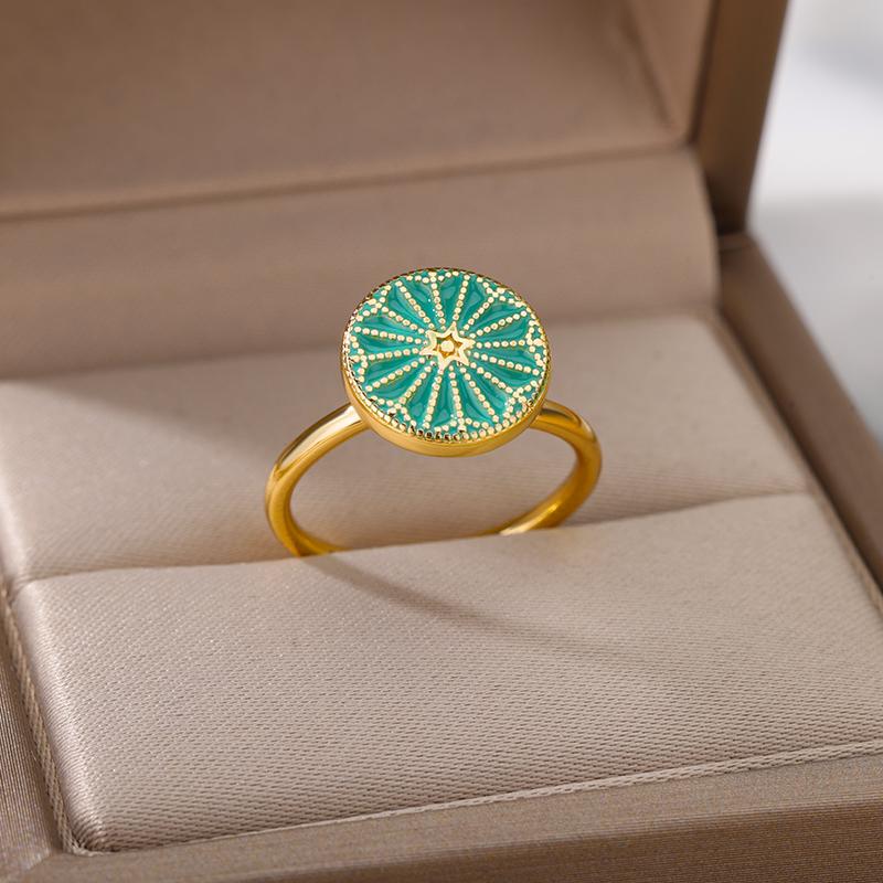 Fashion Anxiety Ring Spinner Rings For Women Satinless Steel Gold Color Round Rotary Anti Stress Fidget Ring Party Jewelry Gift