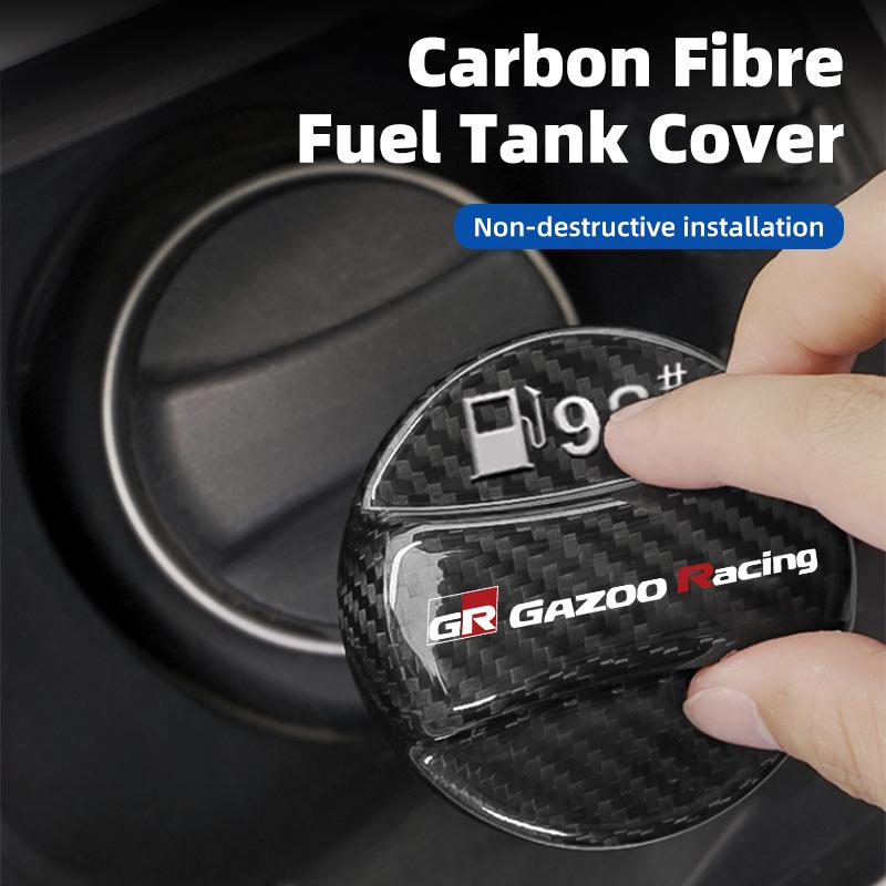Vdcp6 Real Carbon Fiber Gas Fuel Tank Cover Oil Filler Dustproof Cap For Toyota GR GAZOO RACING Prado Yaris Hilux Corolla Prius Avensi