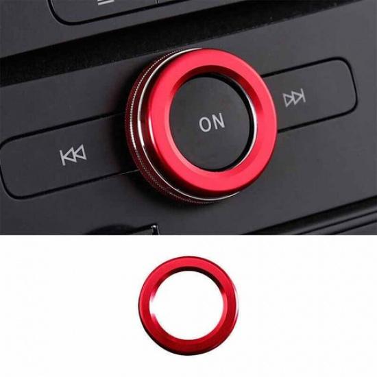 07-14 For Benz C-Class Button Cover Red Aluminum Car Inner Console Volume Switch
