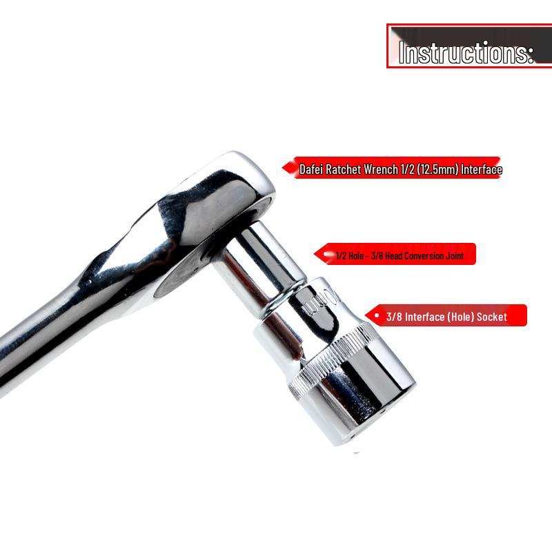 Adapter von großem zu kleinem Ärmel: 1/2" auf 3/8" auf 1/4".