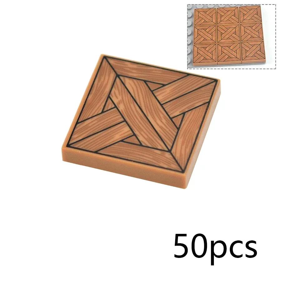 Bricks Smooth 2x2 Floor Printed Tile Assembled Building Blocks Decoration Ceramic Tile MOC City House Construction Toys