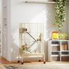 4-Level Rolling Small Animal Cage, Rabbit Cage with 3 Ramps, Water Bottle, Food Dish, 15cm Deep Tray, Beige