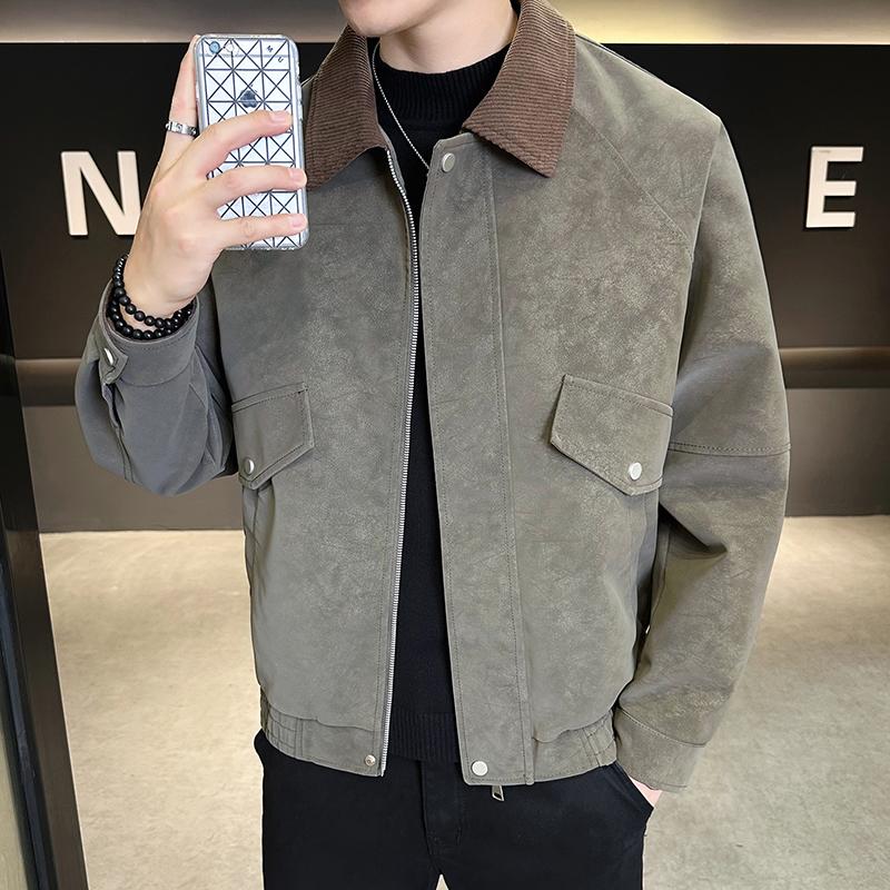 Leather Jacket Men's Motorcycle Style Fashionable Men's Jacket