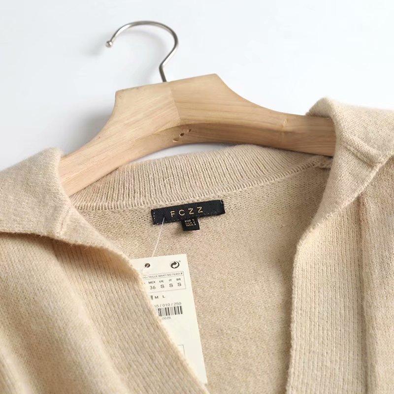 Pruhovaný svetr límec hluboký V ležérní pletenina dámský s dlouhým rukávem volný pulovr teplý měkký svetr sportovní styl polokošile podzim