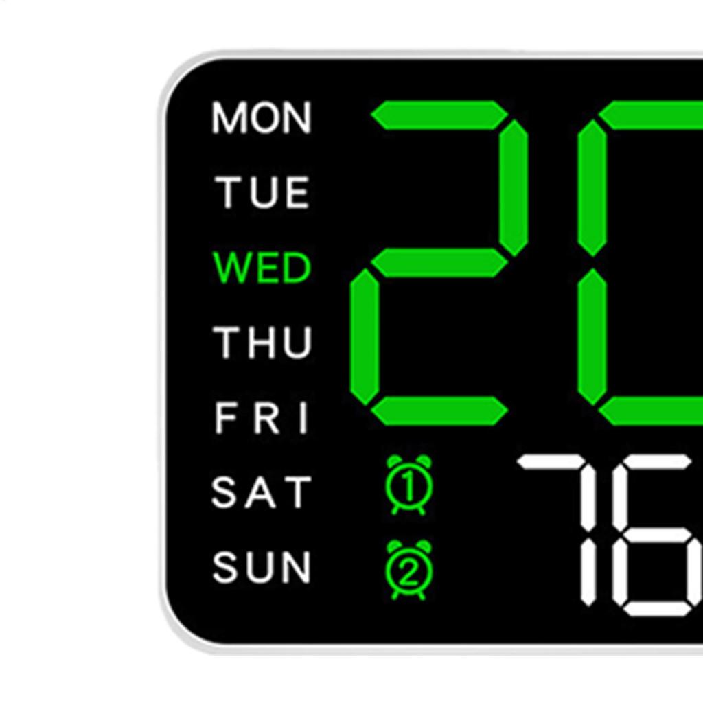 Large LED Digital Wall Clock Temperature Date Display Remote Control Electronic Clock for Bedroom Living Room Office Gym Decor