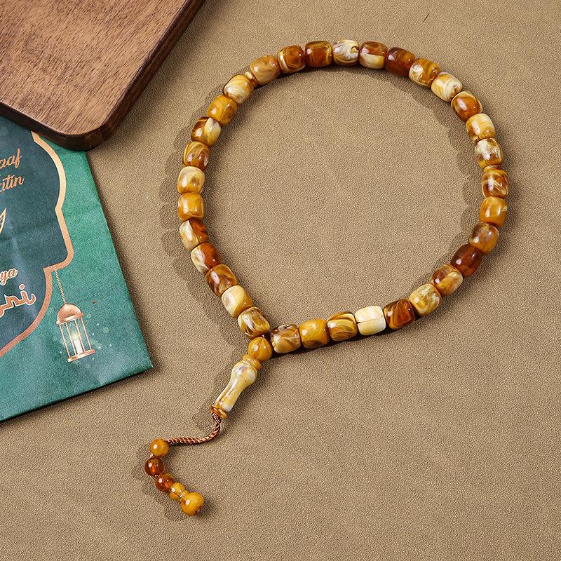 Zylindrisches Kuka Gebetsperlenarmband - 33 Perlen Nahöstlicher Stil Buddhistische/Muslimische Lobpreisperlen