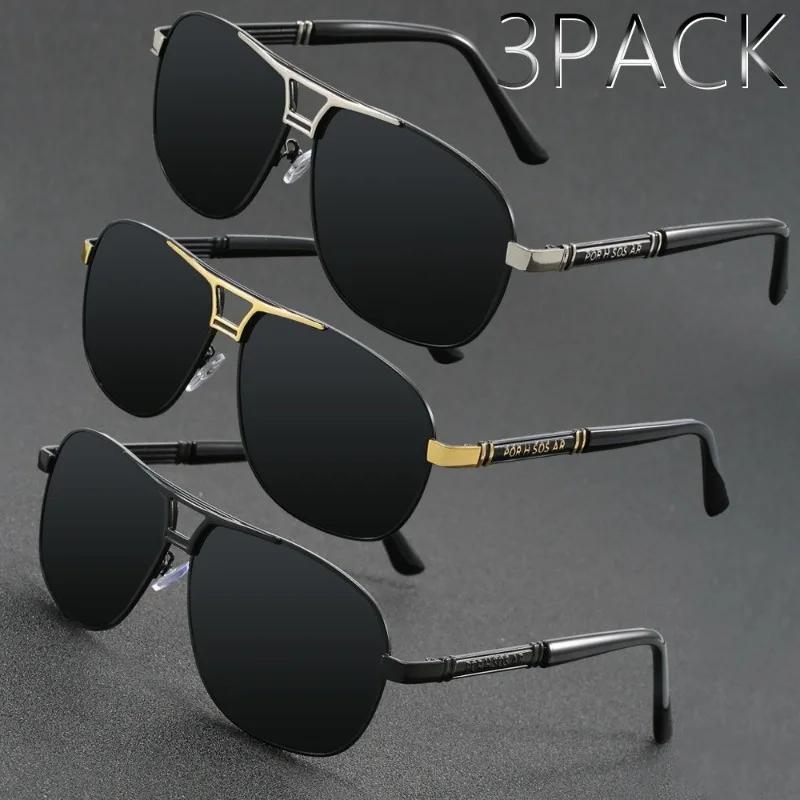 3PCS Retro Style Men'S Glasses PC Frame Fashionable Oversized Eyewear for Outdoor Activities Fishing Hiking