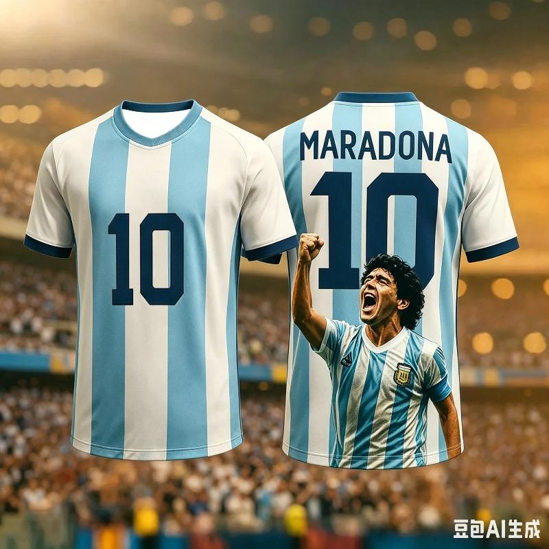 Round Neck T-Shirt Maradona Commemorative Edition 3d Printing Quick-Drying Breathable And Comfortable