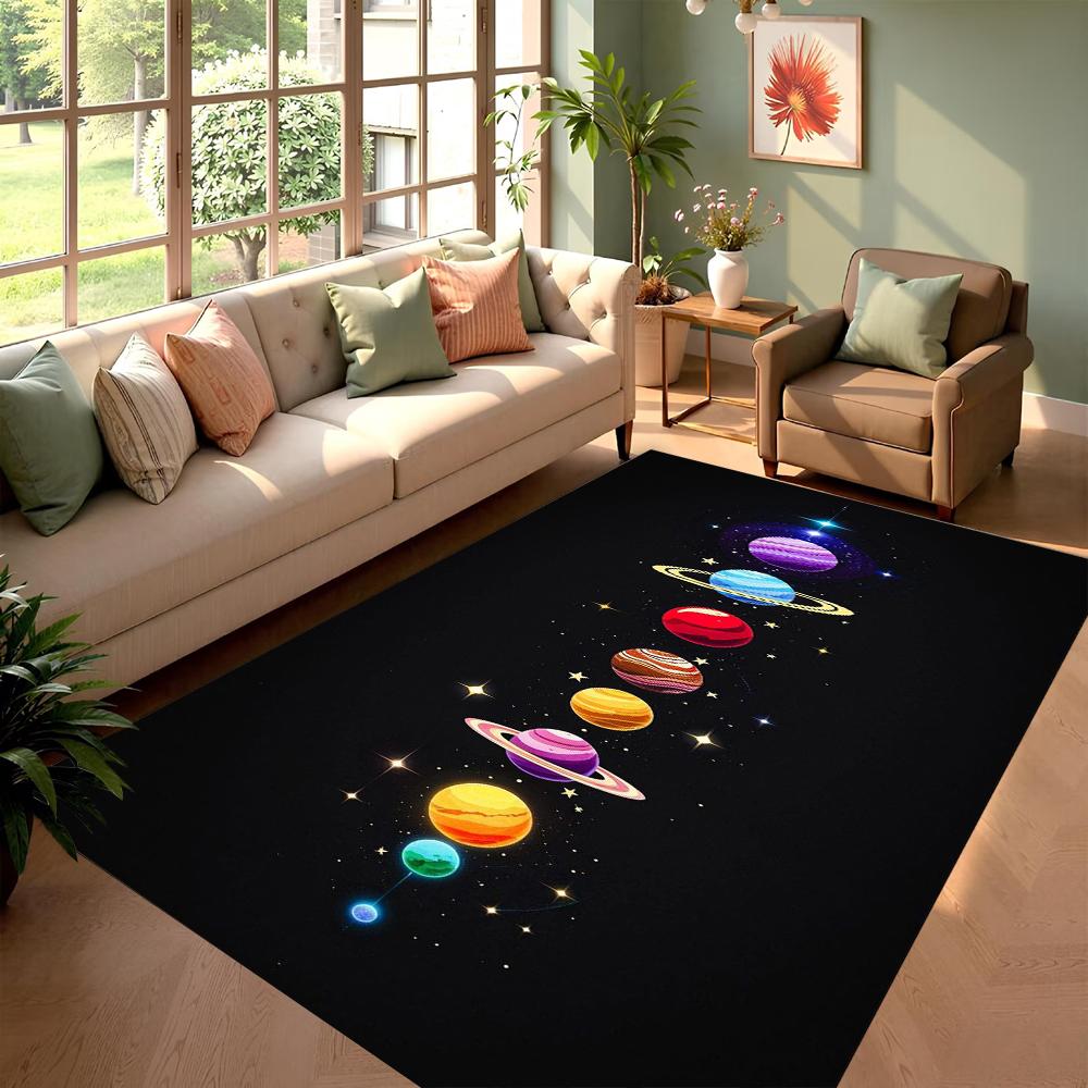 

3D Solar System Children Room Carpet Space Planet Rug for Boy Bedroom Anti-slip Mat Home Decor Play Crawling Floor Mat Doormat 50X80CM