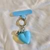 Delicate Love Heart Pendant Keychain Colorful Keyring Charm Accessory Bag Purse Backpack Ornament for Women Girls
