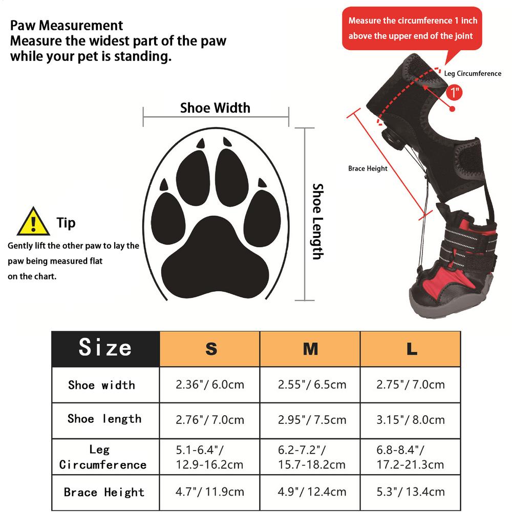 Dog Walking Shoes No-Knuckling Non-Slip Corrective Foot Protector Paw Dragging Support Boot Brace For Walking Running Activities