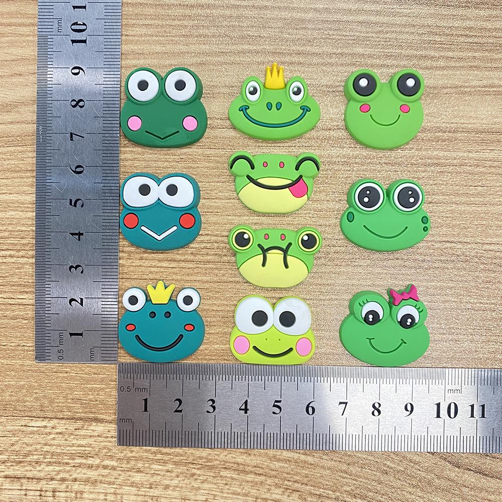 Cartoon Frog Crocs Charms Set: 10pcs Soft PVC Shoe Accessories