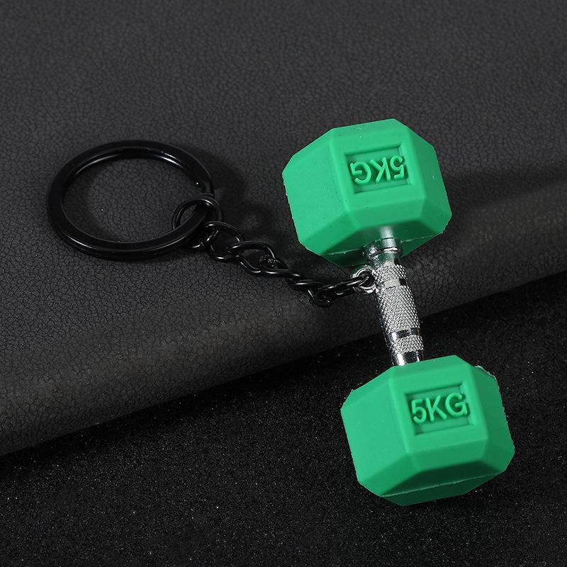 Gym Keychain Set Dumbbell Water Bottle Kettlebell Charm Keyring With Braided Rope For Workout Enthusiasts Bag Accessory