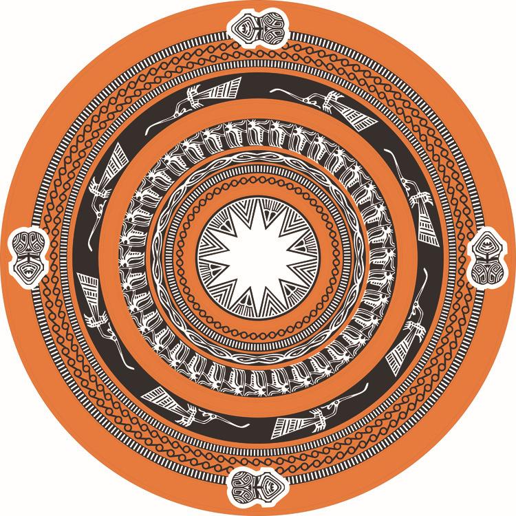 Round Retro Ethnic Style Carpet Living Room Coffee Table Bedroom Computer Chair Hanging Basket Non-slip Floor Mat