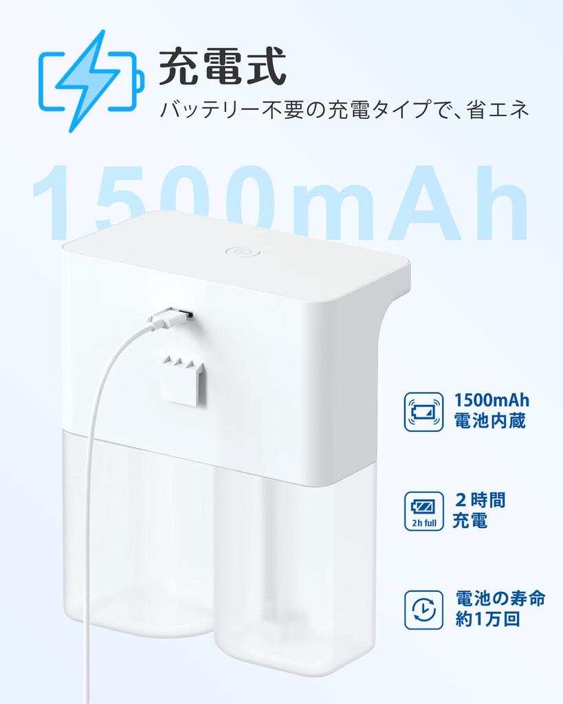 Umimile Automatic Foam and Liquid Soap Dispenser, Double Head, 600ml, for Hand Soap and Dish Soap, Wall Mountable, IPX4 Waterproof, Kitchen Use