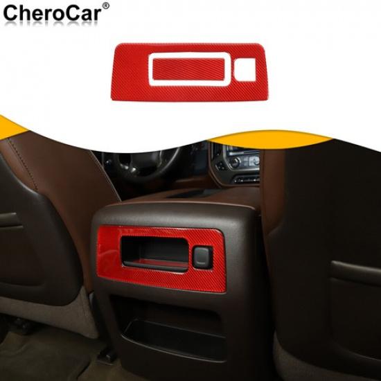 Rear Armrest Storage Box Panel Trim Sticker For 14-18 Chevy Silverado GMC Sierra