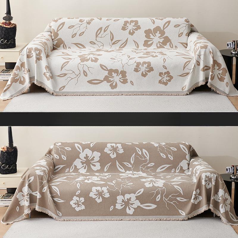 Moderní jednoduchý ručník na pohovku Oboustranný dostupný Potah na pohovku Univerzální potah Čtyři roční období Univerzální látka na pohovku Protiskluzová Proti poškrábání