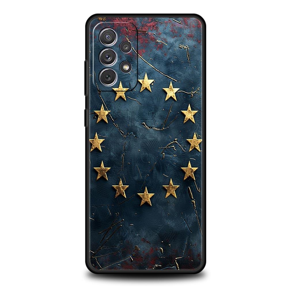 

Phone Case For Samsung Galaxy A17 A15 A13 A51 A71 A41 A31 A21S A07 A03S A05 A35 A55 A23 A25 A33 A53 A73 5G Cover EU flag Galaxy A15