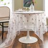 Elegant Lace Embroidery Tablecloth For Dining Table Decoration Polyester Fabric And Easy To Cleaning