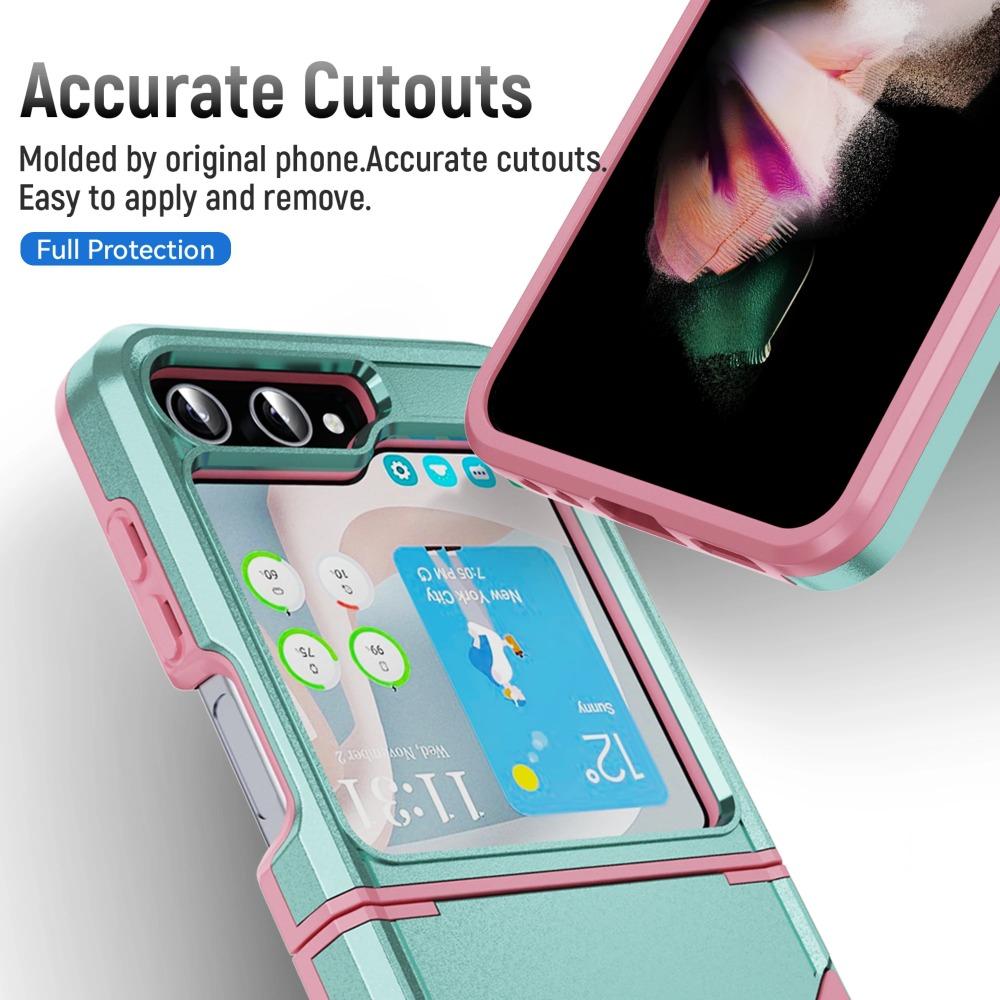 3 In 1 Hybrid Armor Shockproof Phone Case For Samsung Galaxy  Z Flip 6 Z Flip 4 5g Z Flip 5  Z Fold 4 5  Silicone Heavy Duty Protection Back Cover